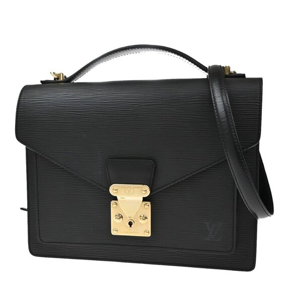 LOUIS VUITTON Monceau 2Way Shoulder Hand Bag Epi Leather Black - Picture 1 of 16